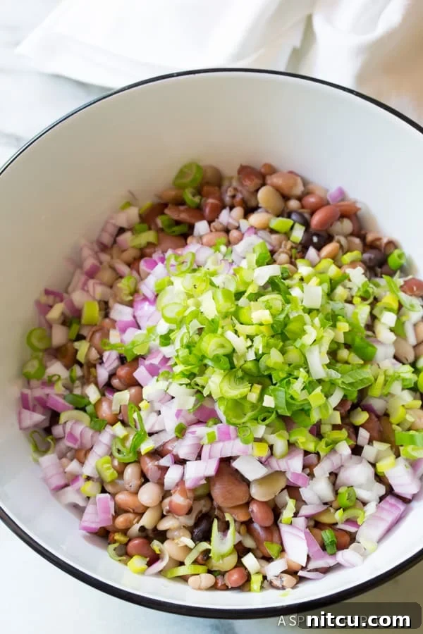 Fifteen Bean Fiesta 6 Light 15 Bean Salad Recipe: Fresh ingredients create a delicious and healthy meal.