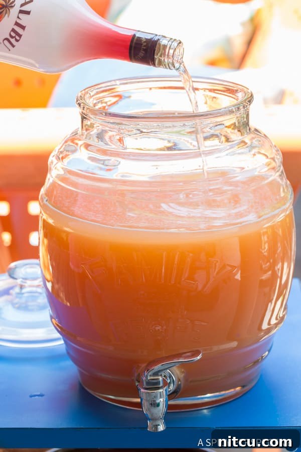 Assortment of Rums for Bahamian Blaster Alcoholic Party Punch with multiple types of rum bottles