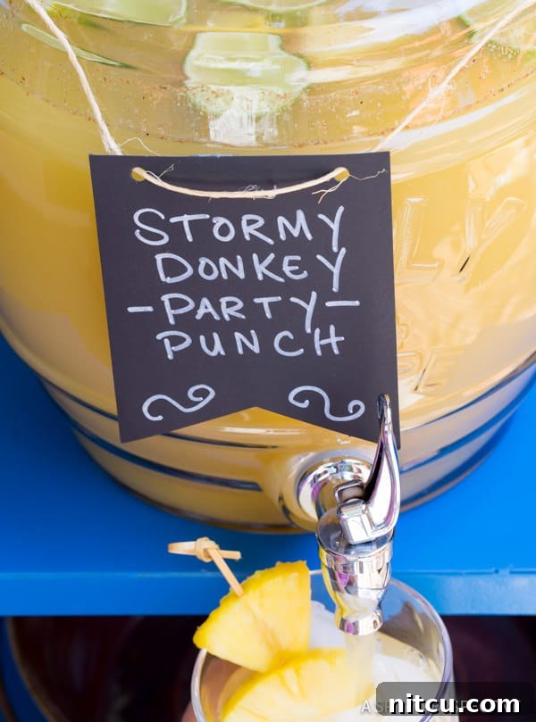Mule Kick Monsoon Brew 7 The best Stormy Donkey Party Punch recipe, perfect for entertaining large groups during summer and fall festivities.