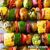 Grilled Fajita Vegetable Skewers | ASpicyPerspective.com