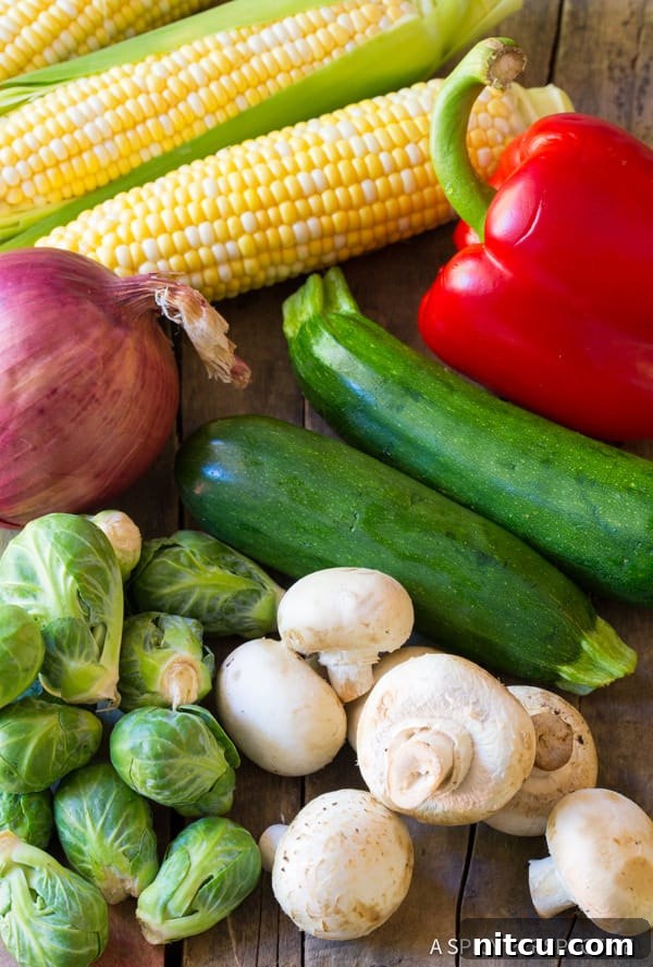 Fresh Summer Vegetables for Kabobs Colorful Summer Vegetables Ready for Grilling