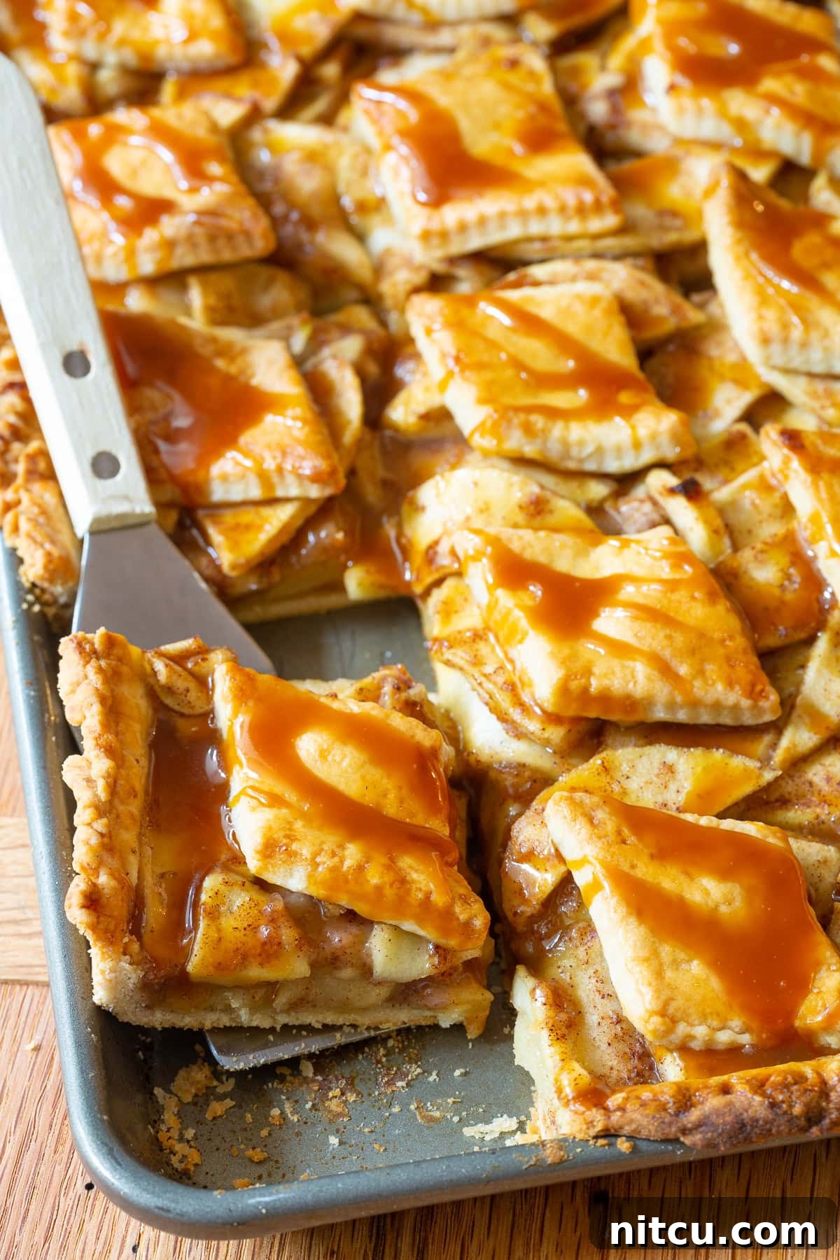 tangy-dessert Best Apple Pie Recipe: Caramel Apple Slab Pie