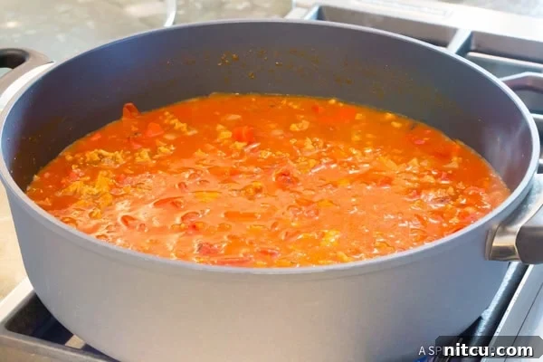 Easy Skillet Sloppy Joe Noodle Dinner 9 Step 4: Adding noodles to the One-Pot Sloppy Joe Skillet