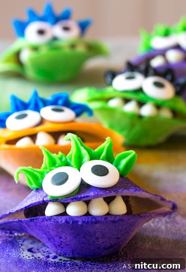 Chocolate Taco Critters 12 Festive Chocolate Taco Monsters for Halloween! Holiday Fun