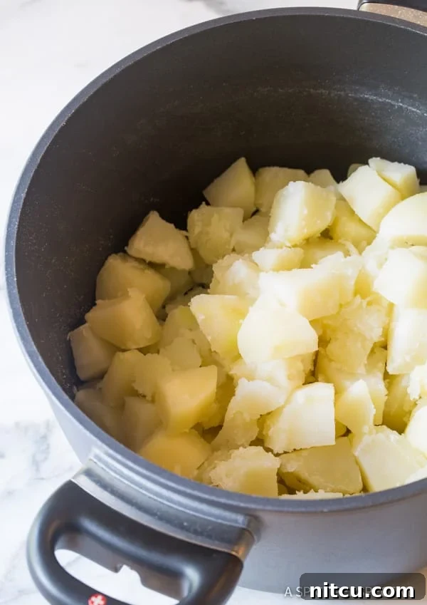 Perfect Duchess Potatoes 4 mashed potatoes in pot
