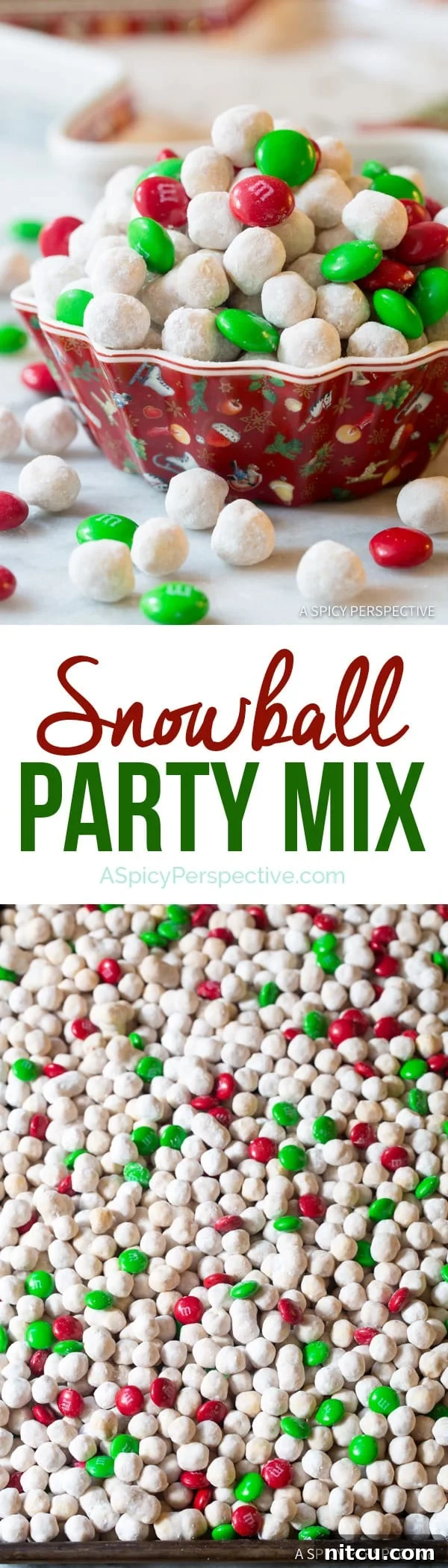 Festive Snowball Party Mix - An Easy Holiday Snack and Edible Gift Idea