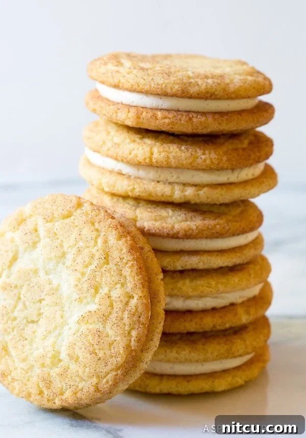 Whoopie Pie Best Ever Snickerdoodle Sandwich Cookie Recipe #ASpicyPerspective #snickerdoodle #cookies #holiday #christmas #whoopiepie