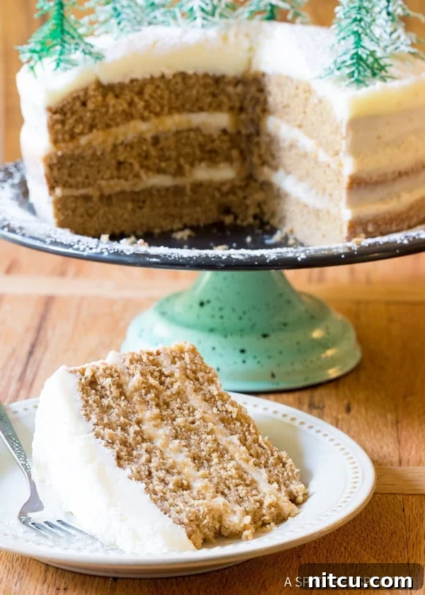 Best Cinnamon Dolce Latte Cake with Mascarpone Frosting layers, showing off its moist crumb.