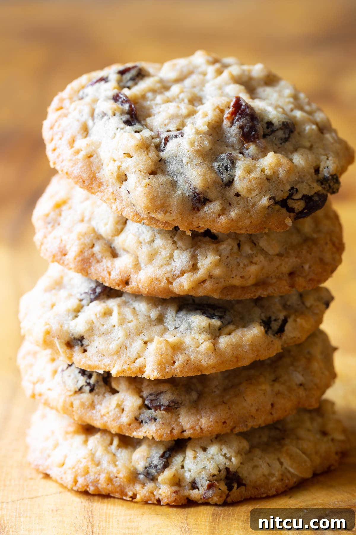 Wonderful stack of these oatmeal raisin cookies