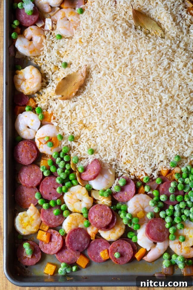 Perfect Spanish Paella Sheet Pan Dinner