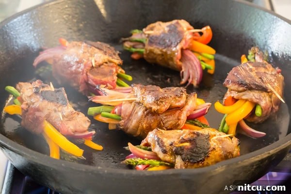 Seared Low Carb Steak Fajita Roll-Ups - Crispy and Juicy