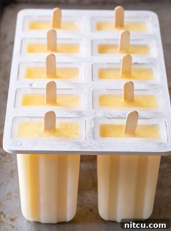 Creamy Pineapple Orange Dream 6 Close-up of a creamy orange popsicle