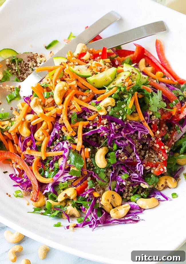Vibrant Thai Quinoa Salad 2 Thai Quinoa Salad Recipe with cashews, vibrant and healthy