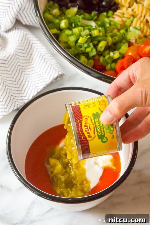 Fiesta Chicken Taco Pasta Salad 9 Step-by-step for making Chicken Taco Pasta Salad