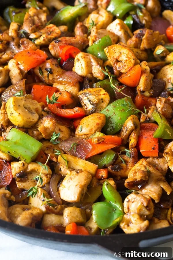 Authentic Croatian Chicken Dinner 9 An enticing top-down view of the rustic Croatian chicken and vegetable skillet, ready to be served.
