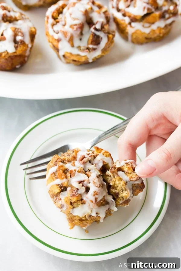 Sticky Bun Bread Pudding Muffin Cups 11 Another view of freshly baked Cinnamon Roll Bread Pudding Muffins