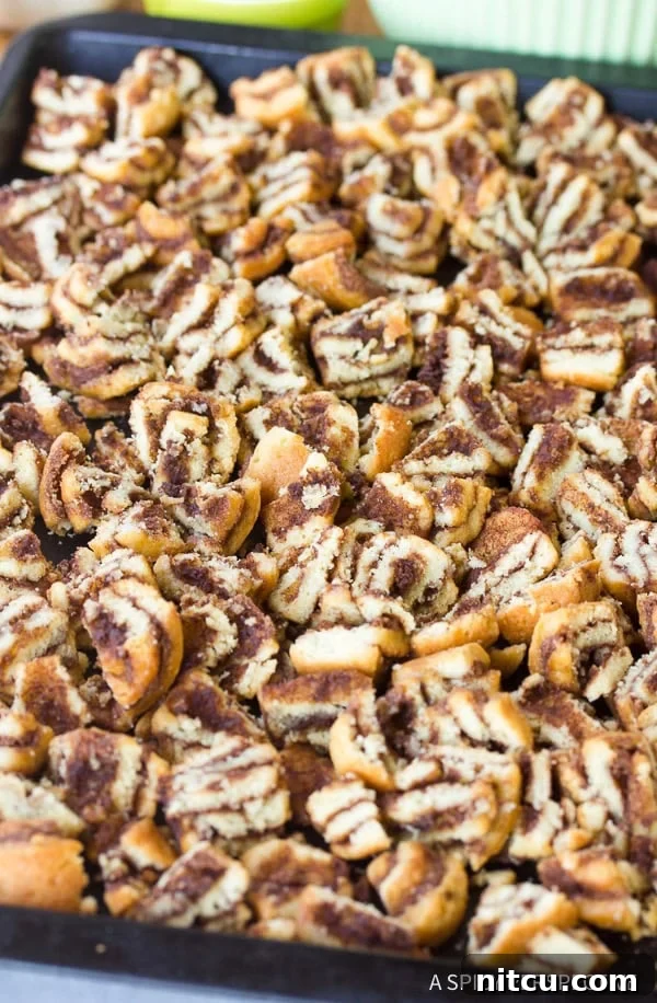 Sticky Bun Bread Pudding Muffin Cups 4 Close-up of Cinnamon Roll Bread Pudding Muffins being prepared