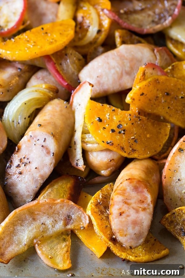 Juicy Chicken Sausage Apple Squash Sheet Pan Dinner Recipe