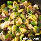 Braised Brussels Sprouts with Sun-Dried Tomatoes, Artichokes, and Olives Recipe