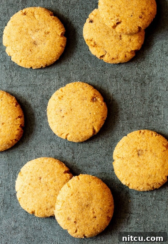 Nutty Brown Butter Delights 4 Chewy Brown Butter Sugar Cookies Recipe overhead shot, displaying golden perfection.