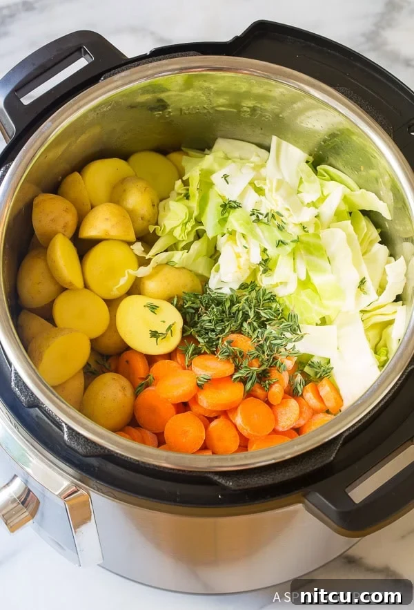Ultimate Pressure Cooker Corned Beef & Cabbage Stew 9 Steps for How to Cook Pressure Cooker Corned Beef Cabbage Irish Stew