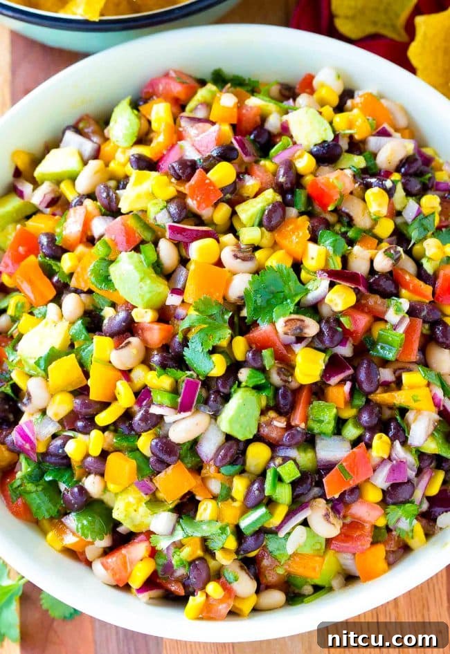 Plated spicy cowboy caviar in a bowl, ready to be served.