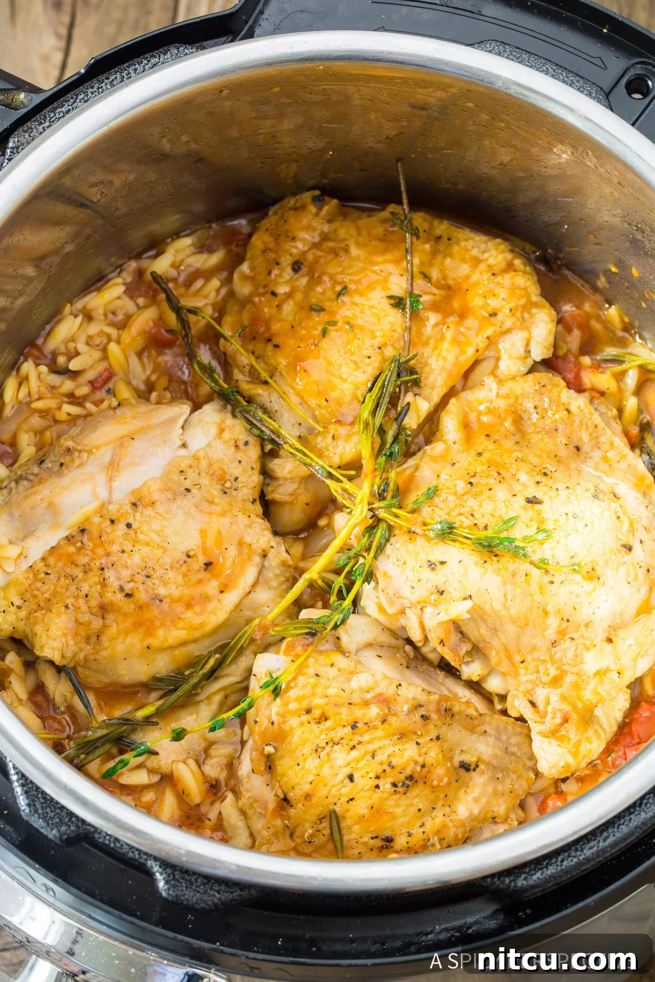 Instant Pot Chicken Orzo ready to serve