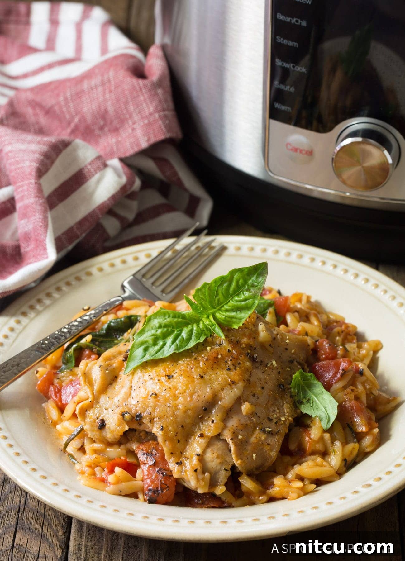 Hearty Italian comfort food with chicken and orzo