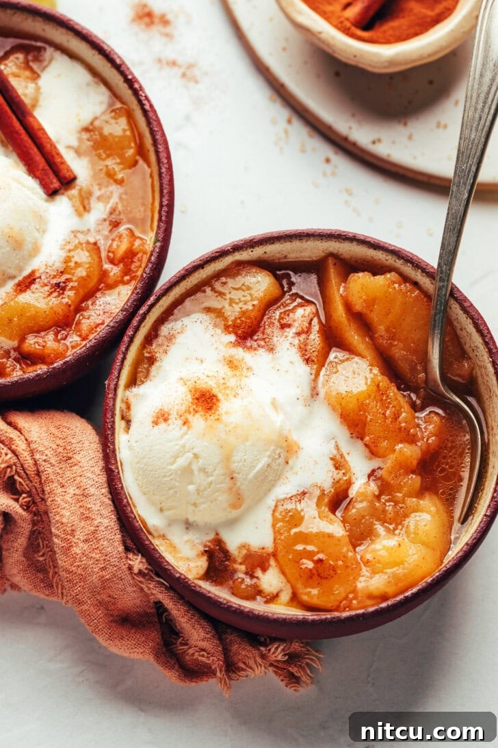 easy apples Instant Pot Cinnamon Apples with ice cream
