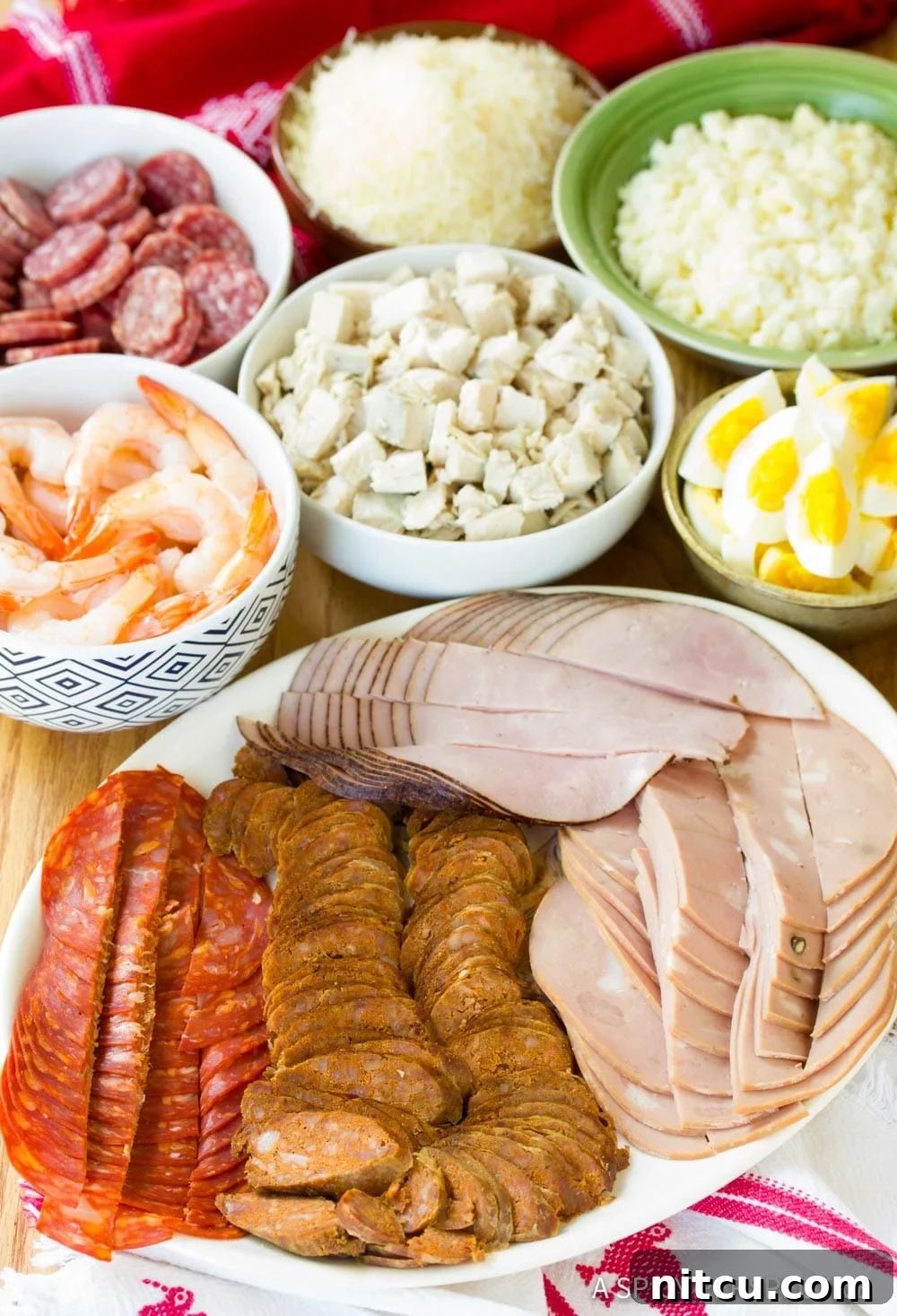 Layered Legacy: Guatemalan Fiambre 4 More fresh ingredients, including an assortment of vegetables and spices, essential for a traditional Guatemalan Fiambre salad.