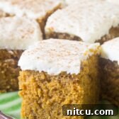 Pumpkin Texas Sheet Cake with Buttermilk Frosting, a delicious fall and holiday dessert.