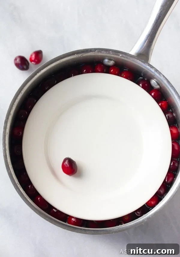 Sparkling Cranberries 6 How To: Vanilla Orange Candied Cranberries - Step 2: Soaking cranberries in syrup