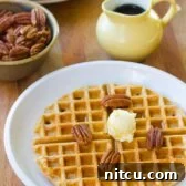 Crispy Spelt Waffles, golden and inviting