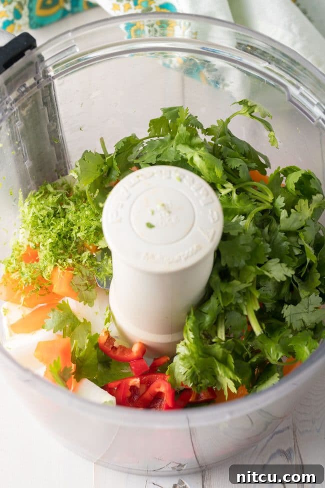Gourmet Shrimp Burgers 6 Making Caribbean Shrimp Burger Recipe - raw ingredients ready for mixing