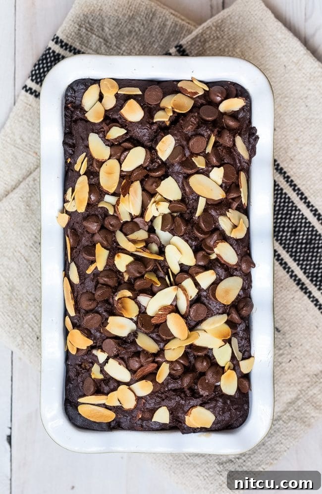 Decadent Chocolate Banana Bread 4 Chocolate Banana Bread Recipe baked in loaf pan