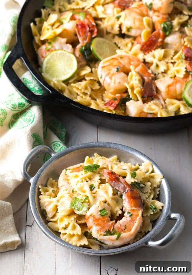 Garlic Lime Shrimp Pasta Recipe (Stovetop or Instant Pot!) ASpicyPerspective instantpot pressurecooker onepot pasta shrimp