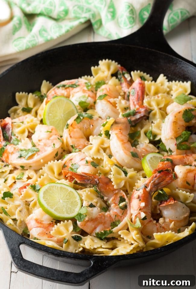 Zesty Cilantro Lime Shrimp Pasta Recipe (Stovetop or Instant Pot!) ASpicyPerspective instantpot pressurecooker onepot pasta shrimp