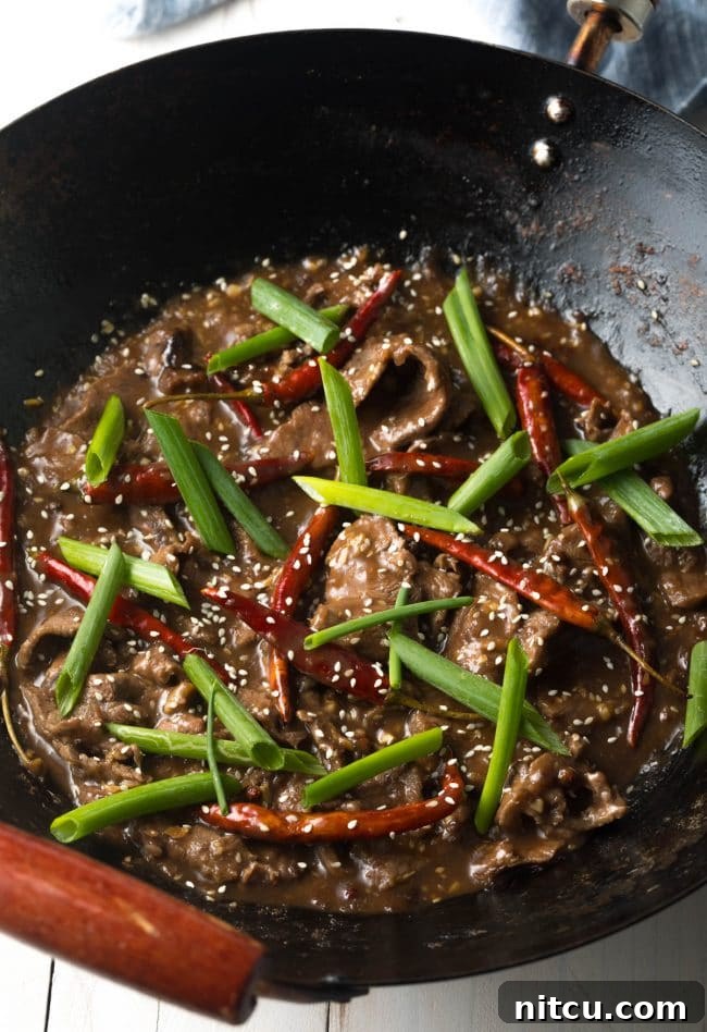 Easy Szechuan Beef Stir-Fry 2 This spicy hot Szechuan Beef dish in a wok