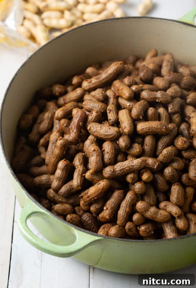 Perfect Boiled Peanuts 11 Boiled peanuts in a dutch oven pot.