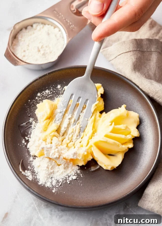 ButterMont Butter and flour mixture - smashed for deer meat stew