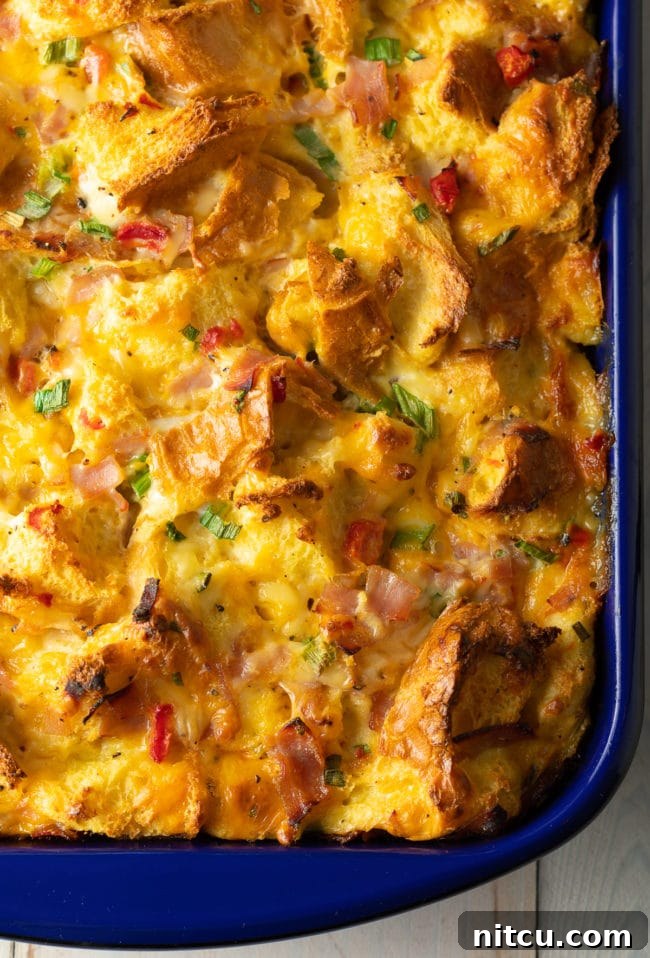 The Ultimate Make-Ahead Breakfast Strata 2 Strata - overnight breakfast casserole baked in pan