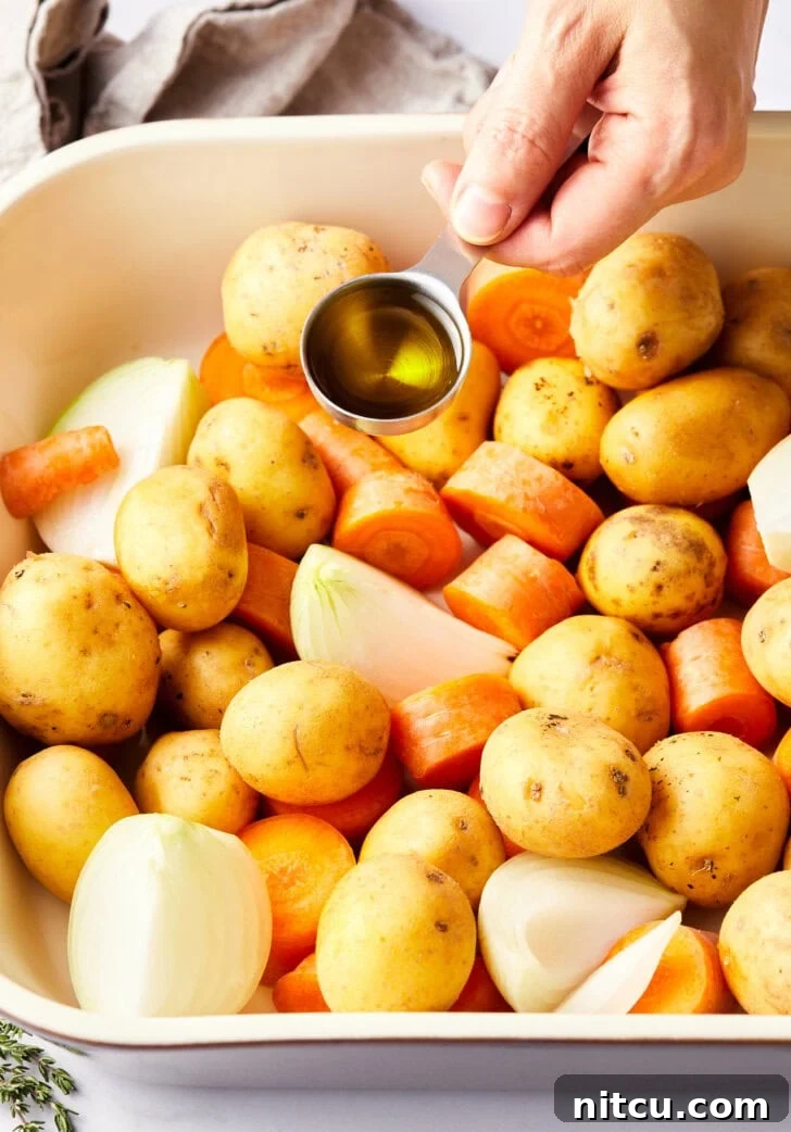 how-to-cook-game-hens.jpg oil added to roasted vegetables