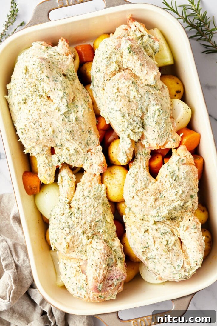 Juicy Cornish Hen Perfection 3 Cornish hens in a baking dish before being baked.