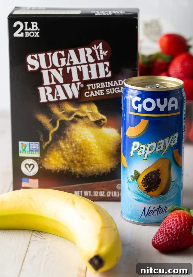 Smoothie King Caribbean Way: Your Tropical Getaway Recipe 4 Ingredients needed for copycat Smoothie King smoothie.