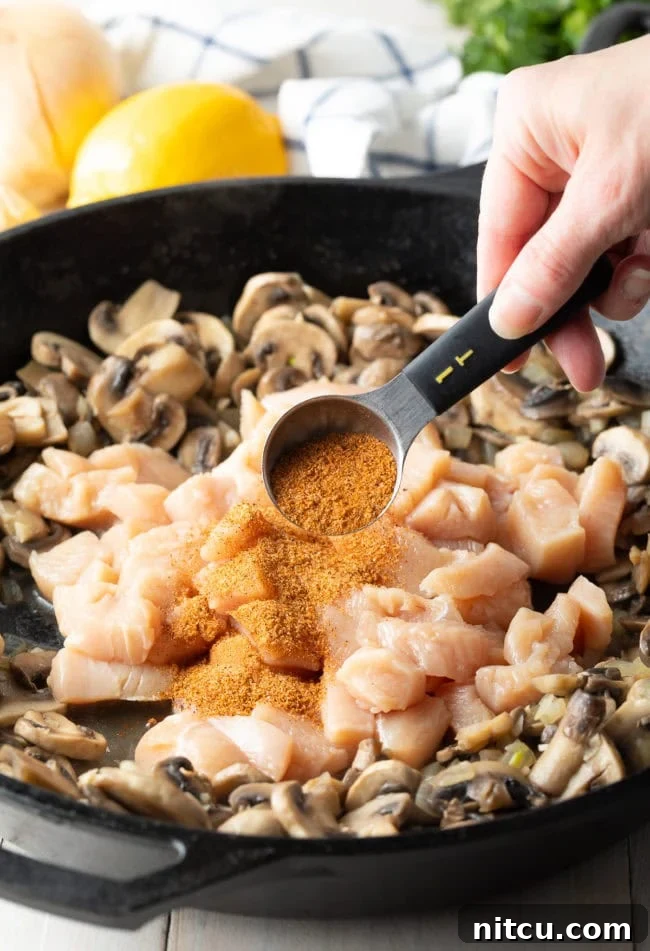 Creamy Cajun Chicken and Mushroom Skillet 7 Creole Seasoning
