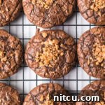 Toffee Fudge Cookies 8 Soft Brownie Cookies with Toffee Bits