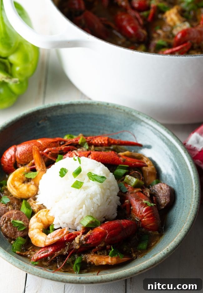 Soulful New Orleans Gumbo 2 new orleans gumbo recipe in bowls