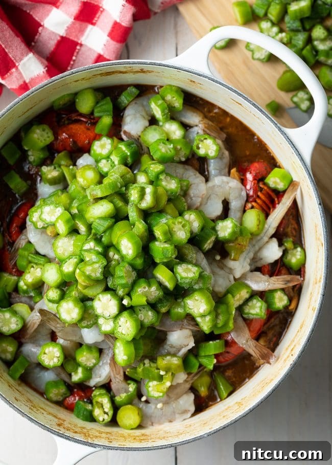 Soulful New Orleans Gumbo 7 okra, shrimp, Louisiana seasoning for New Orleans Gumbo