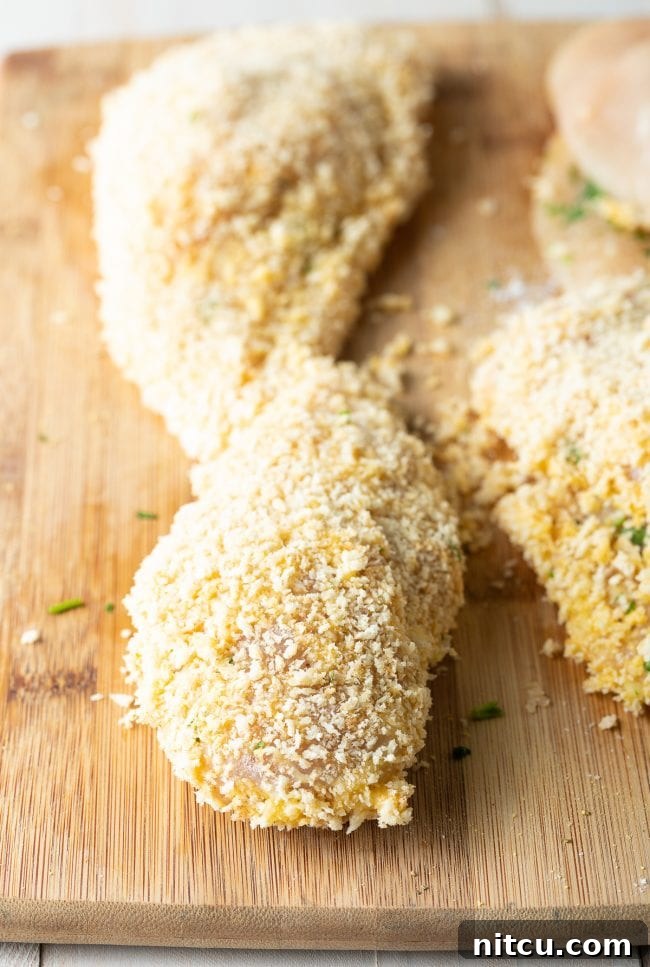 Effortless Golden Chicken Kiev 9 A shallow, wide dish holding seasoned all-purpose flour, meticulously prepared for the initial dredging coating of the chicken.