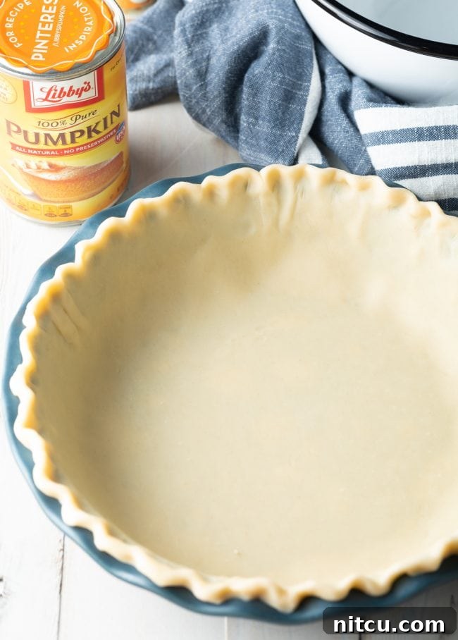 Libbys Classic Pumpkin Pie 6 Pie crust in a pie pan.